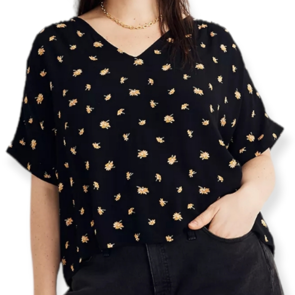 Madewell Drapey V-neck Top Size‎ Small